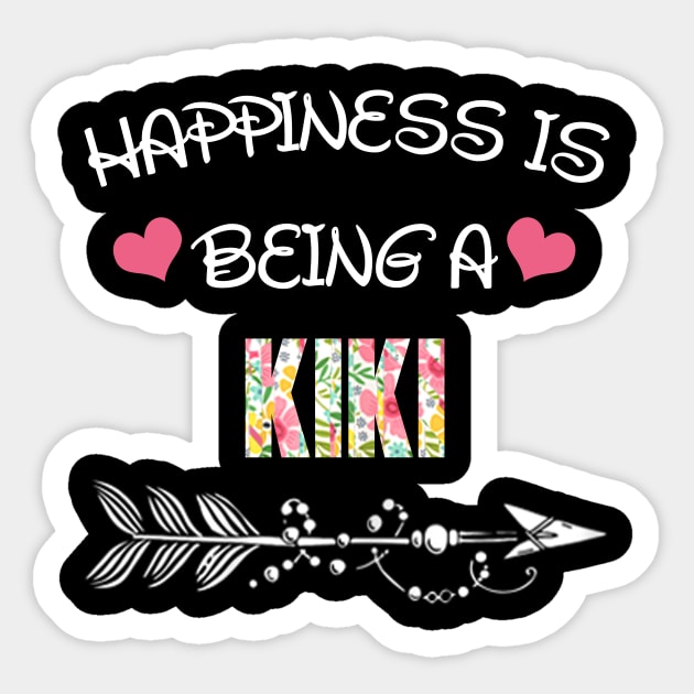 Happiness is being kiki floral gift Sticker by DoorTees